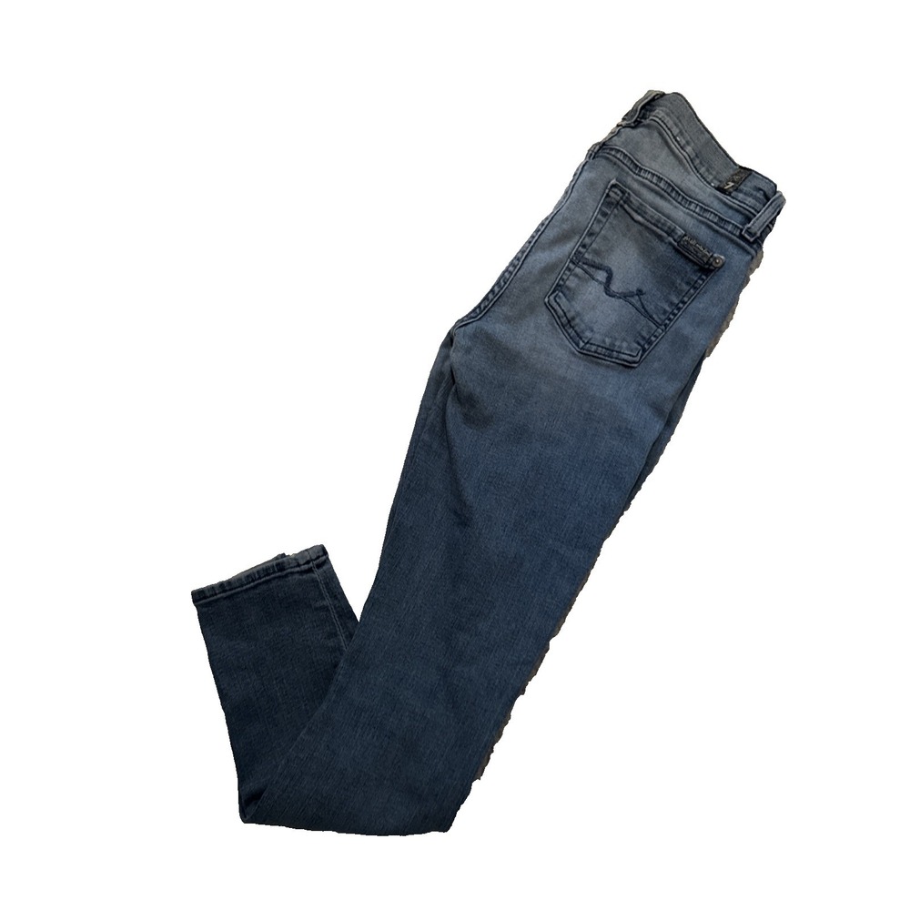 7 For All Mankind Jeans Womens 28 Light Blue Skinny Mid Rise Stretch Y2K